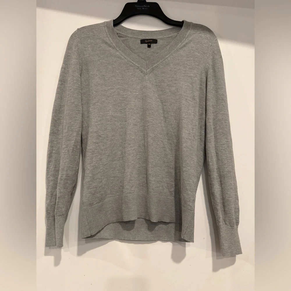 Quince Cotton Cashmere V Neck Sweater Size XS - Picture 2 of 4
